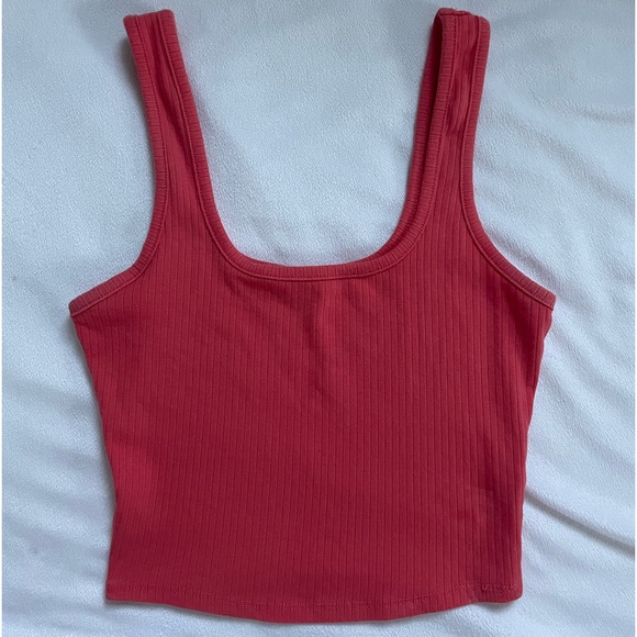 Coral cropped tank top - Picture 1 of 4